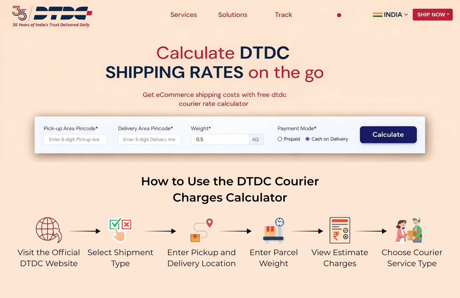 How to Use the DTDC Courier Charges Calculator