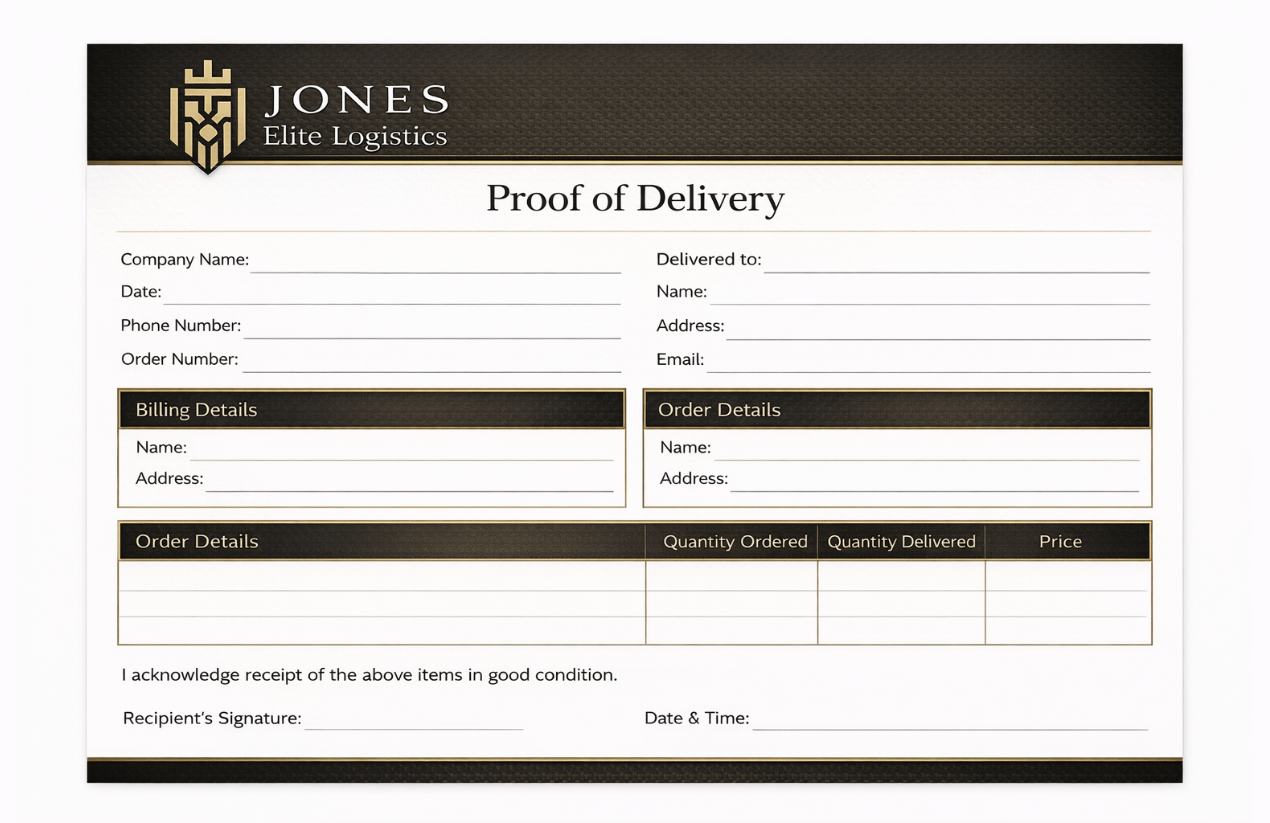 Sample Proof of Delivery 
